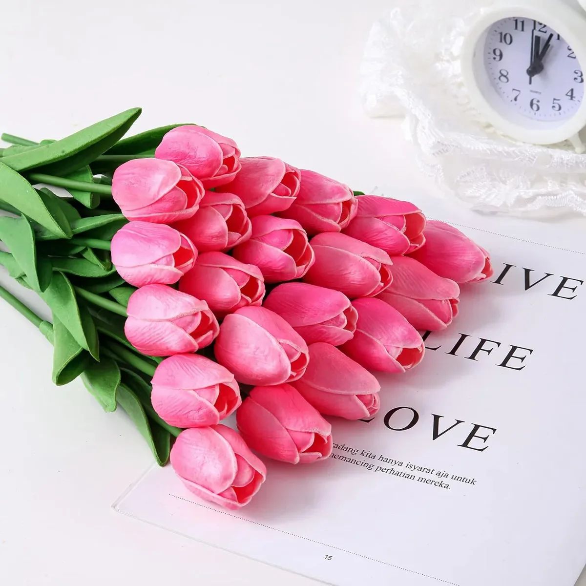 10Pcs Real Touch Tulip Flowers 35cm Artificial Bouquet DIY Wedding Decor