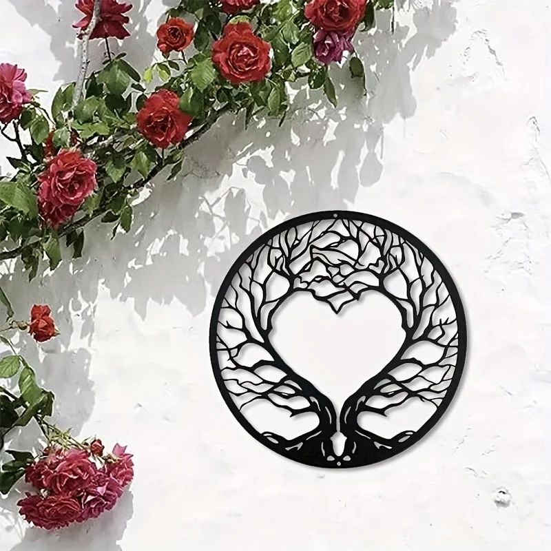 1PC Tree of Life Home Wall Sculpture, Heart shaped Tree Metal Wall Art