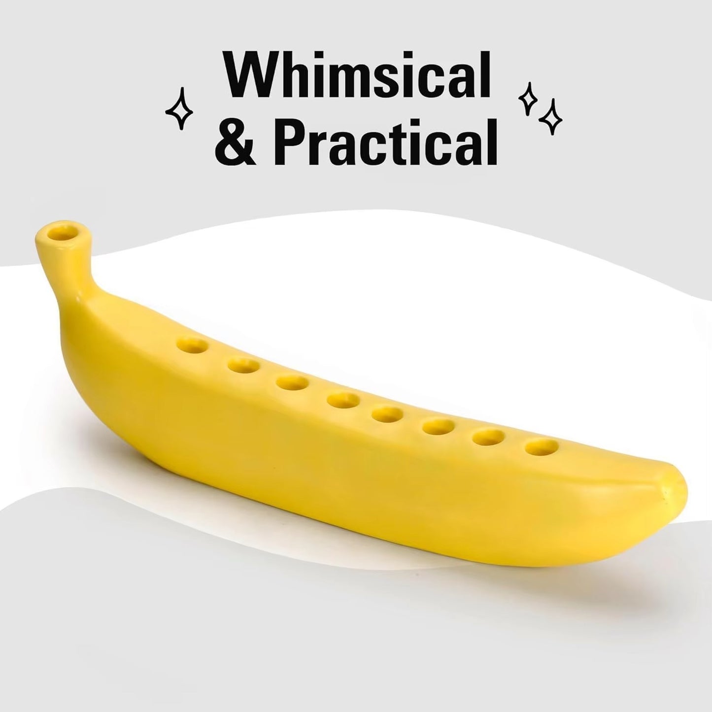 Banana Shape Menorah Resin 9-Candle Holder Hanukkah Chanukah Tabletop Decor