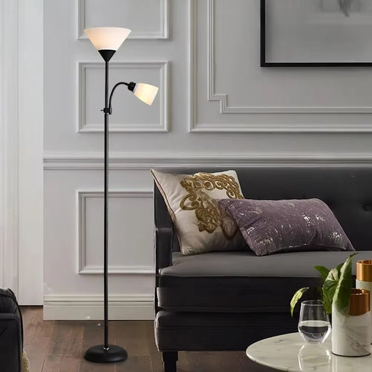 Adjustable Floor Lamp – Black Double-Headed Standing Lamp 170cm Tall