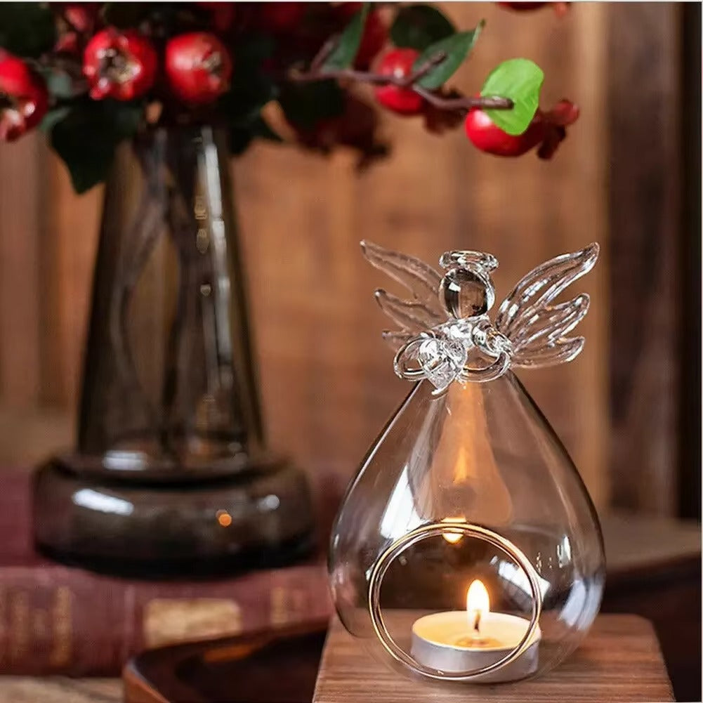 Angel Glass Candle Holder Hanging TeaLight Candlestick Wedding Table Decor Candle Holder