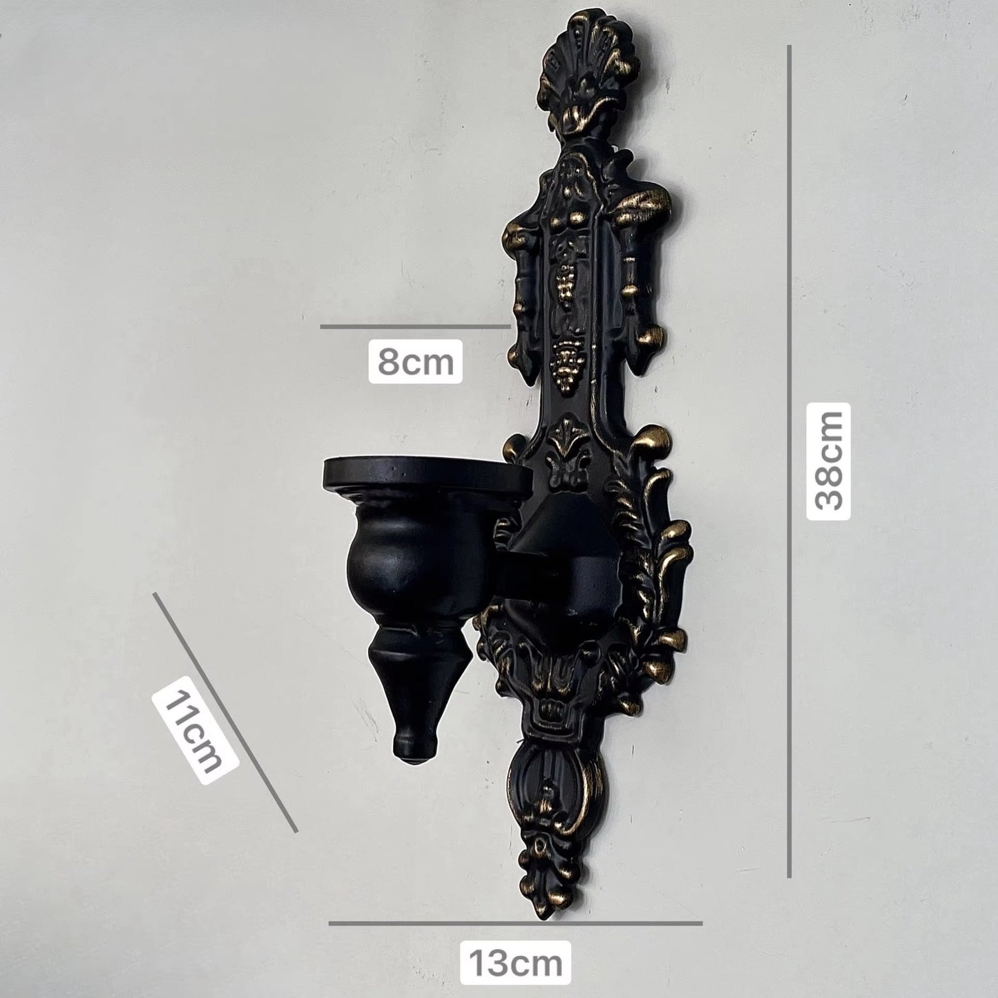 2pcs American Wall-mounted Candle Holder Wrought Iron Rural Pastoral Home Decor