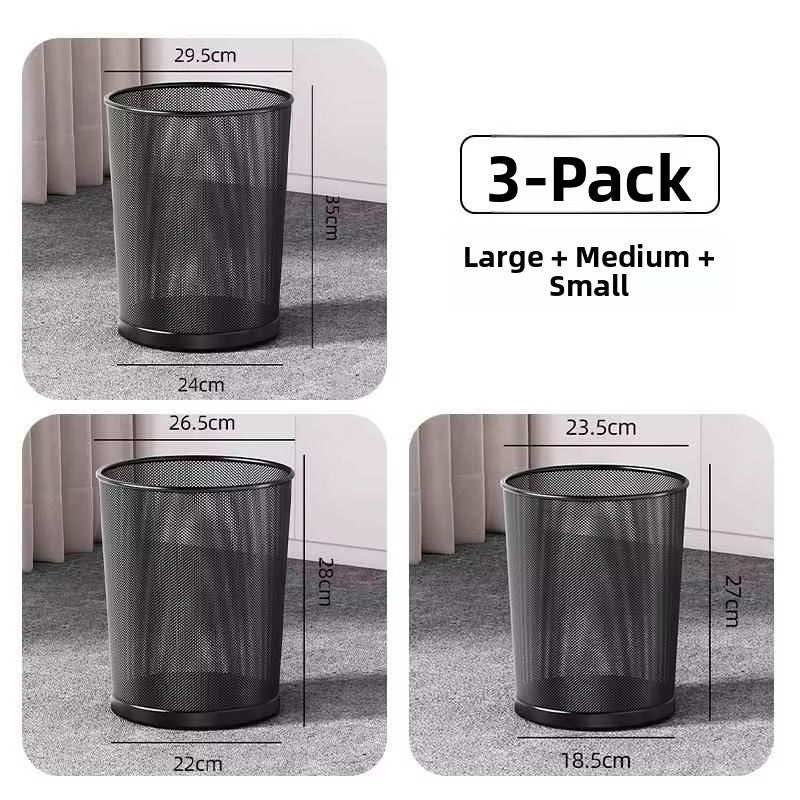 Thinned Wire Paper Basket Large Capacity Anti-Rust Home Office Bedroom Cleaning