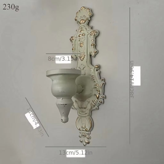 2pcs American Wall-mounted Candle Holder Wrought Iron Rural Pastoral Home Decor