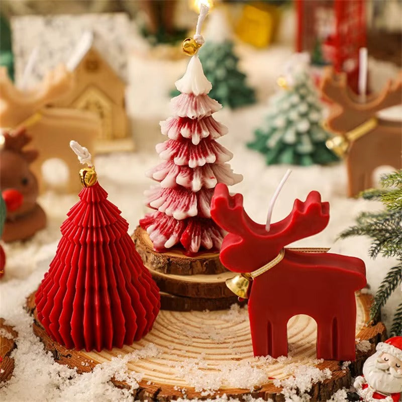 Creative Christmas Elk Red Deer Scented Candles Festive Party Decoration