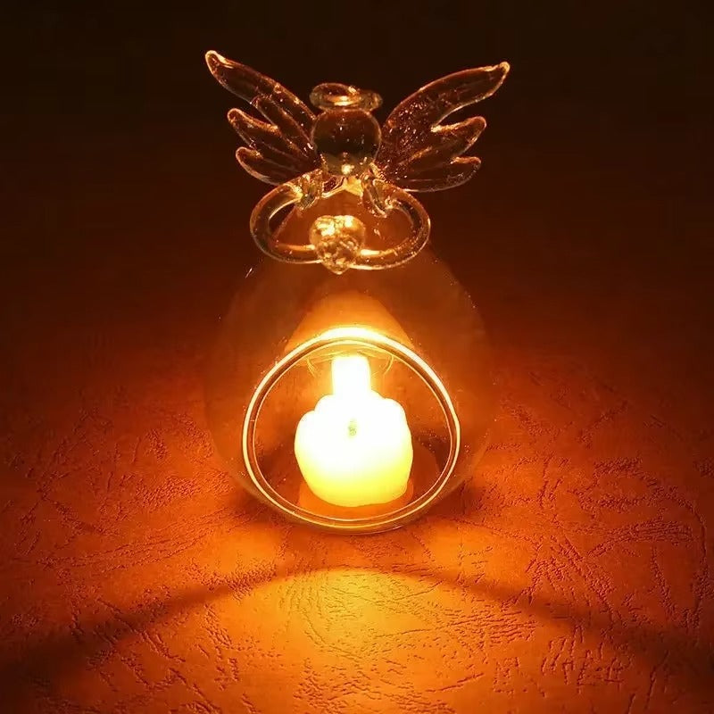 Angel Glass Candle Holder Hanging TeaLight Candlestick Wedding Table Decor Candle Holder