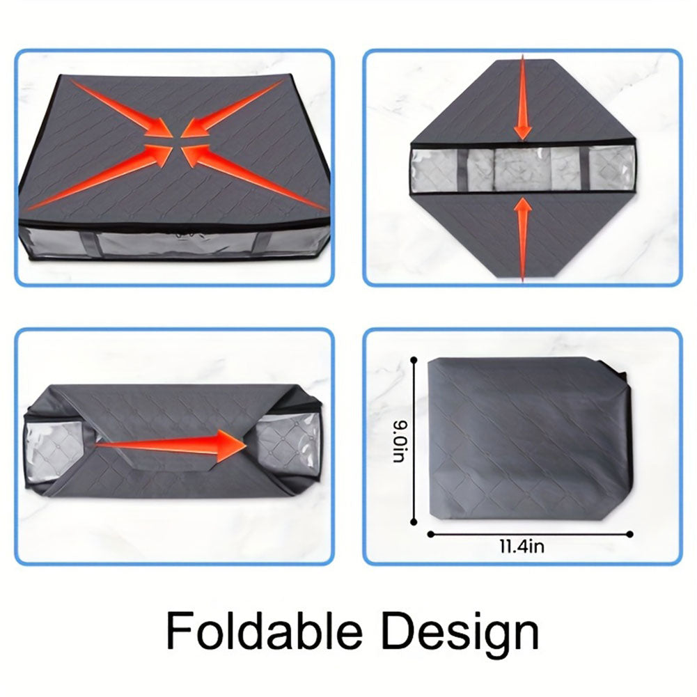 2 Pcs Over Wardrobe Storage Bag, Underbed Storage Containers, Storage Bin For Clothes, Blankets