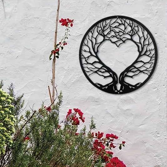1PC Tree of Life Home Wall Sculpture, Heart shaped Tree Metal Wall Art
