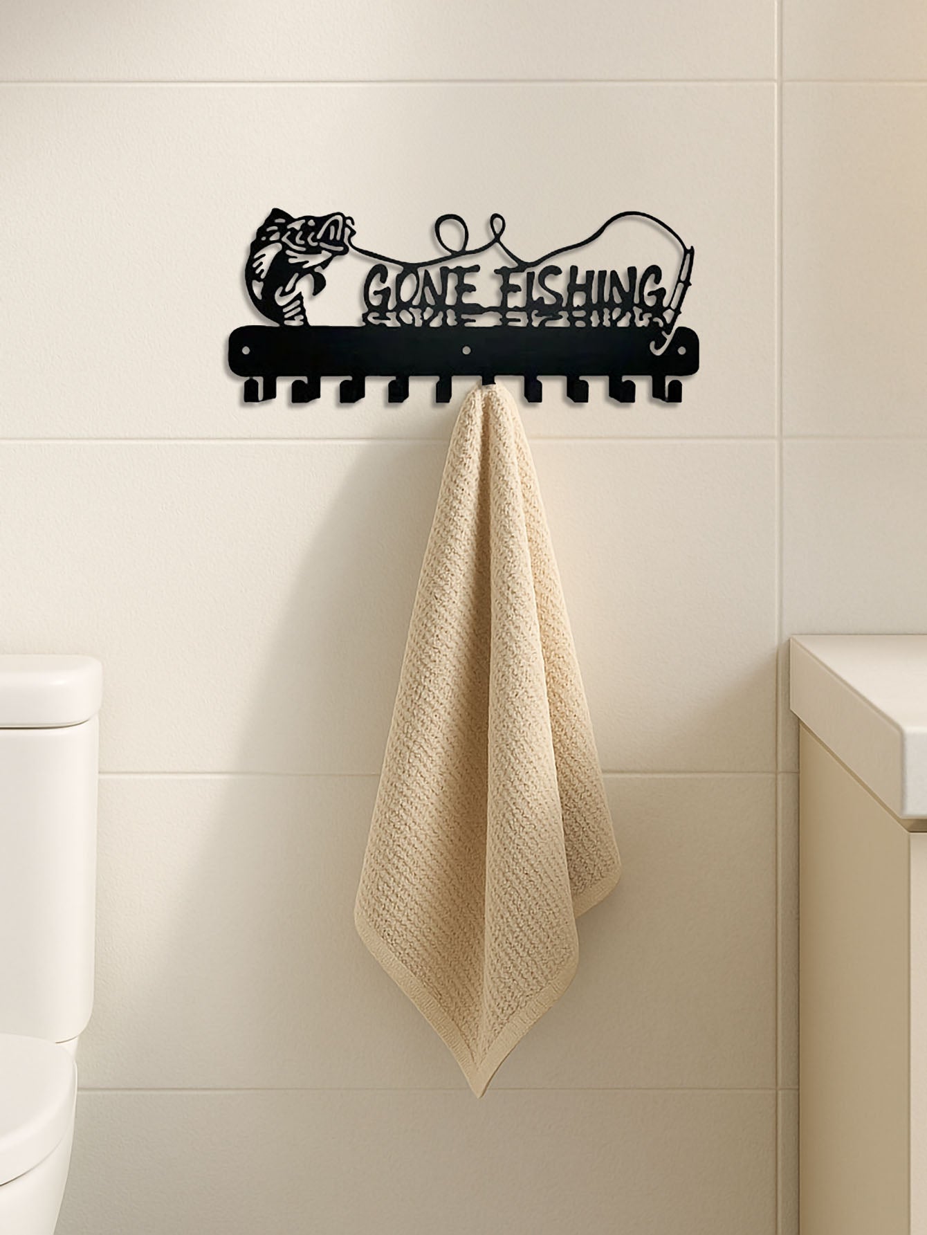 Black Metal Wall Hook Decor, Suitable For Organization, Tidy And Chic Space