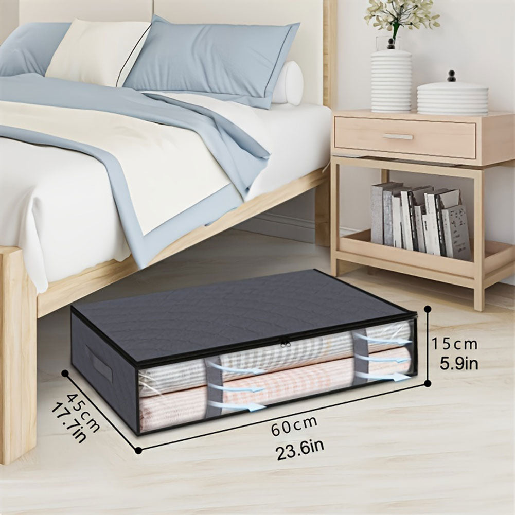 2 Pcs Over Wardrobe Storage Bag, Underbed Storage Containers, Storage Bin For Clothes, Blankets