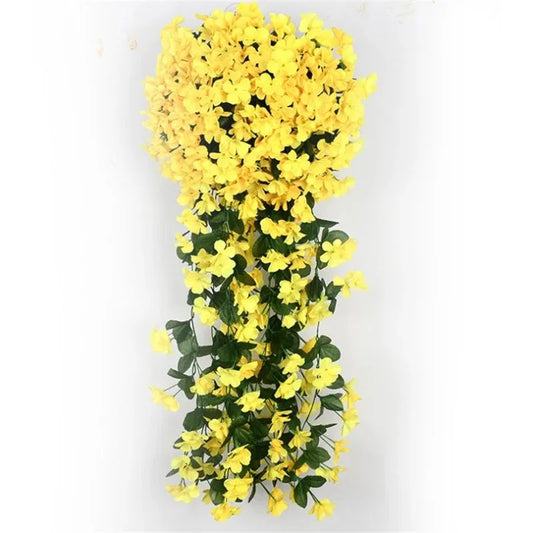100CM Violet Orchid Wall Hanging Basket – Wedding & Party Fake Flower Decor