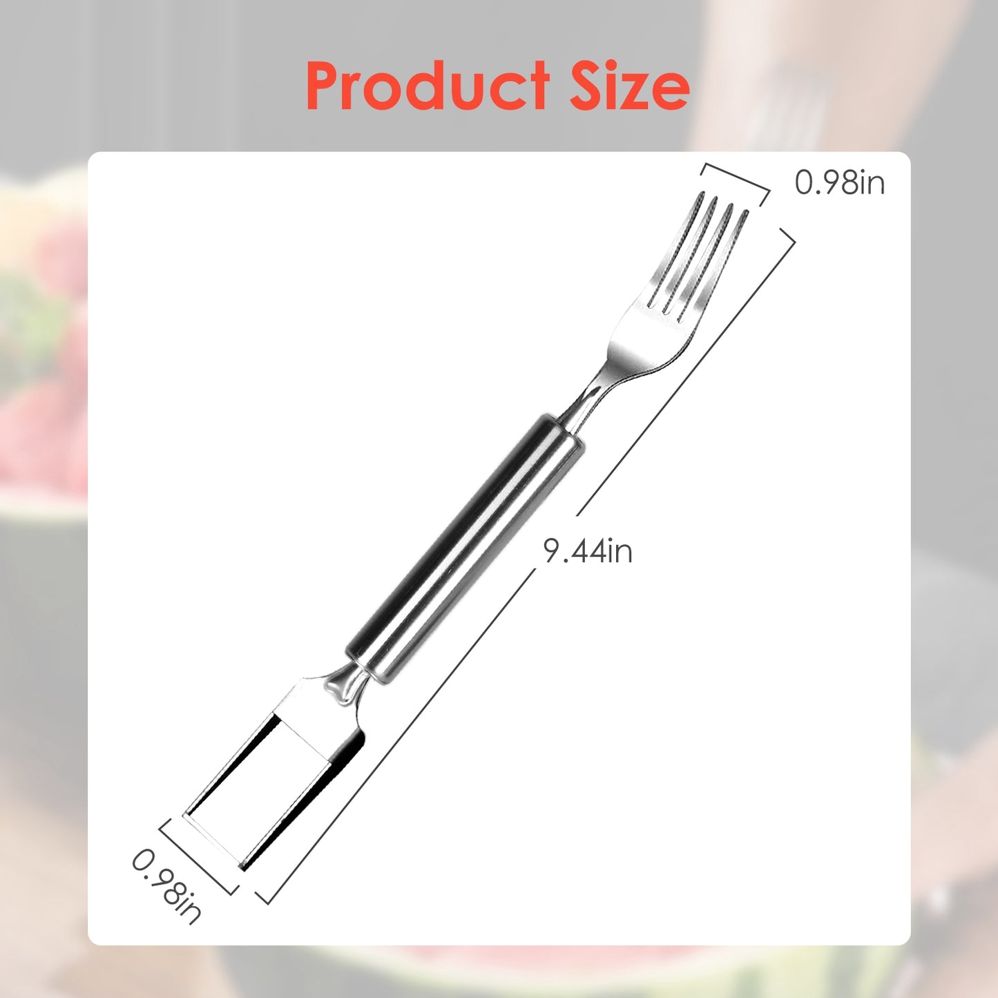 5Pcs 2 In 1 Watermelon Cutter Slicer Fork Stainless Steel Dual Head Watermelon Fruit Cutting Fork Knife For Summer Family Gathering Friend Party Camping Picnic Home Kitchen