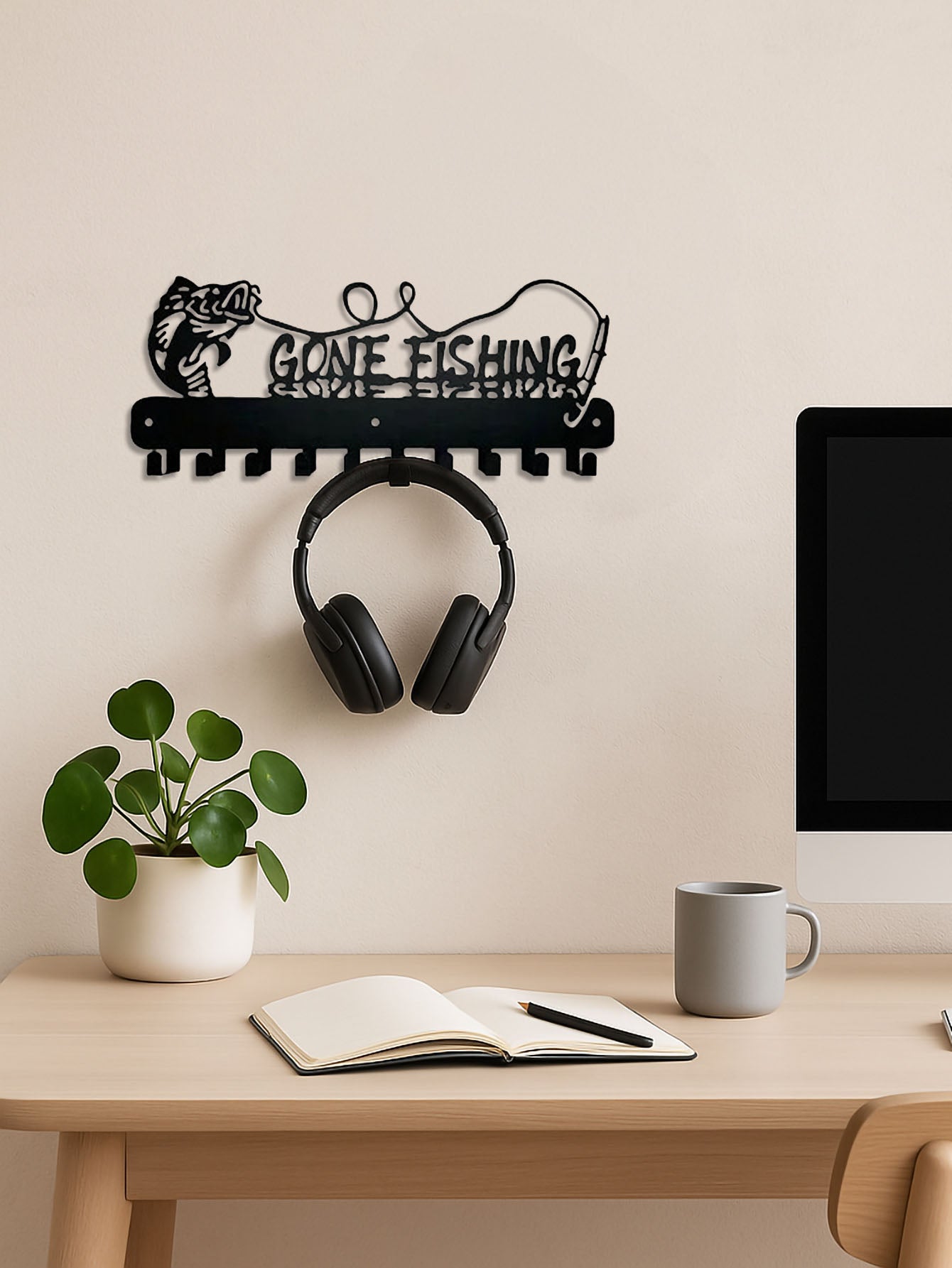 Black Metal Wall Hook Decor, Suitable For Organization, Tidy And Chic Space