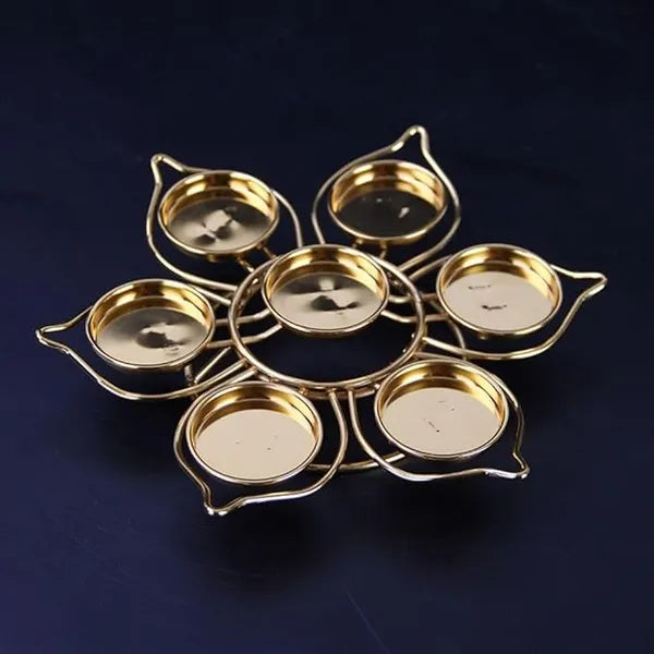 Lamp Holder, Gold Tea Lights Pillar Candle Holder, Flower Candle Holder, Lotus Shape Floating Flower Tea Light Holder, Candle Handcrafted For Home Decor