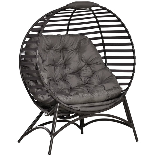 Hanging Egg Chair with Cushion & Side Pocket Indoor Outdoor Garden Basket Seat