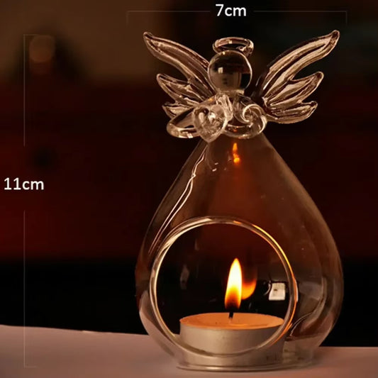 Angel Glass Candle Holder Hanging TeaLight Candlestick Wedding Table Decor Candle Holder