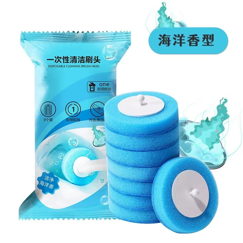 48 PCS Disposable Toilet Brush Refills Foam Cleaning Sponges Heads Bathroom Accessories