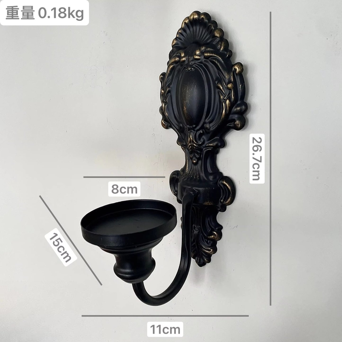 2pcs American Wall-mounted Candle Holder Wrought Iron Rural Pastoral Home Decor