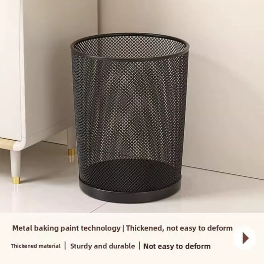 Thinned Wire Paper Basket Large Capacity Anti-Rust Home Office Bedroom Cleaning