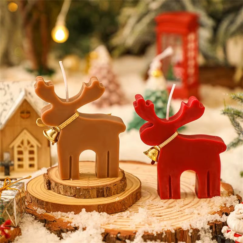 Creative Christmas Elk Red Deer Scented Candles Festive Party Decoration