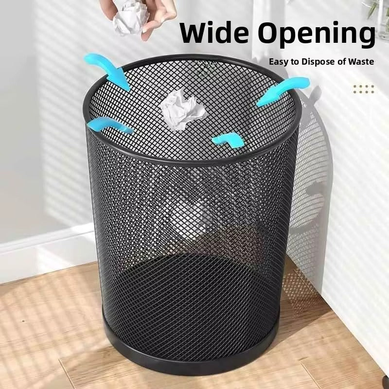 Thinned Wire Paper Basket Large Capacity Anti-Rust Home Office Bedroom Cleaning