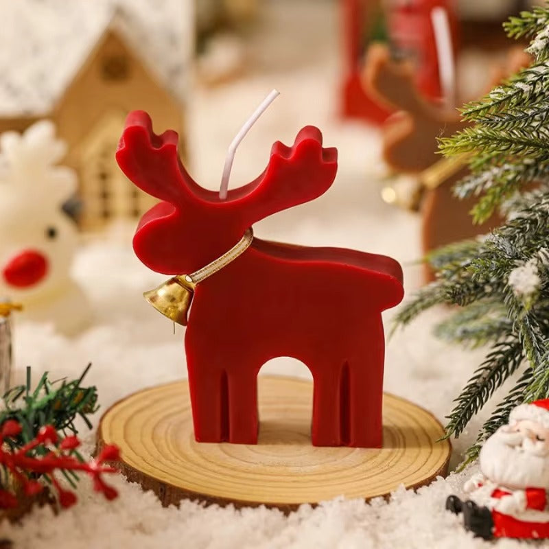 Creative Christmas Elk Red Deer Scented Candles Festive Party Decoration