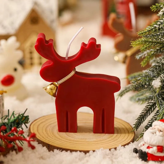 Creative Christmas Elk Red Deer Scented Candles Festive Party Decoration
