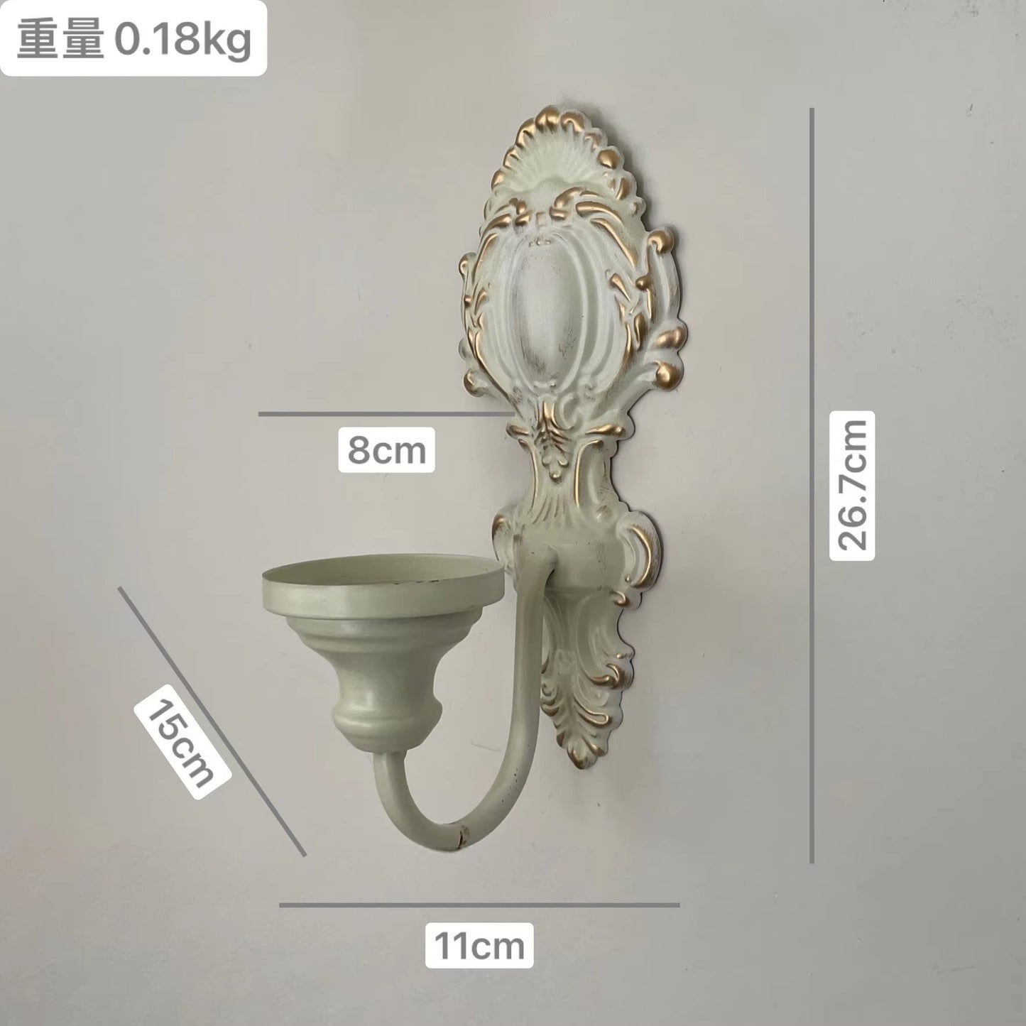 2pcs American Wall-mounted Candle Holder Wrought Iron Rural Pastoral Home Decor