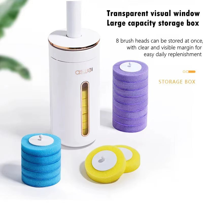 48 PCS Disposable Toilet Brush Refills Foam Cleaning Sponges Heads Bathroom Accessories