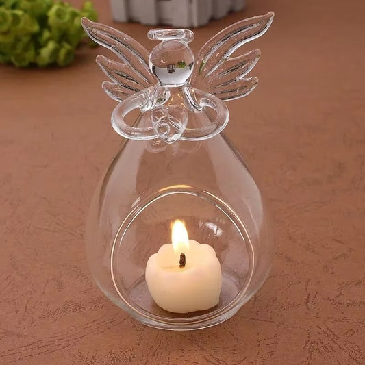 Angel Glass Candle Holder Hanging TeaLight Candlestick Wedding Table Decor Candle Holder